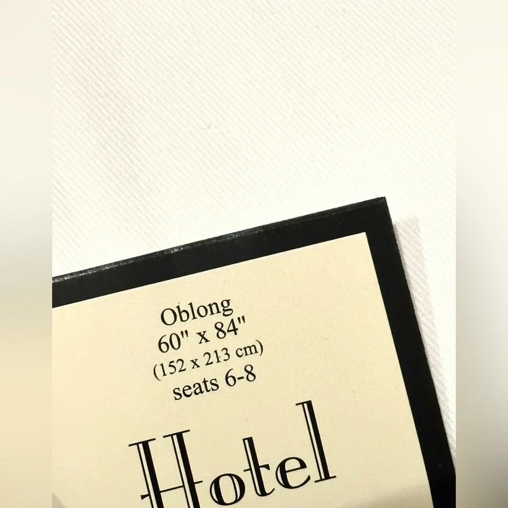 NEW HOTEL PROVENCE TABLECLOTH 70 X 84 SOLID WHITE SEATS 6-8 PERSONS